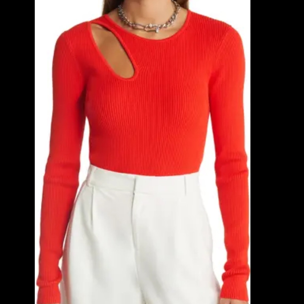 Nordstrom Open Edit Cutout Rib Sweater